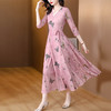 DD-连衣裙女2023夏季新款时尚洋气粉色法式V领显带感显中长款 商品缩略图2