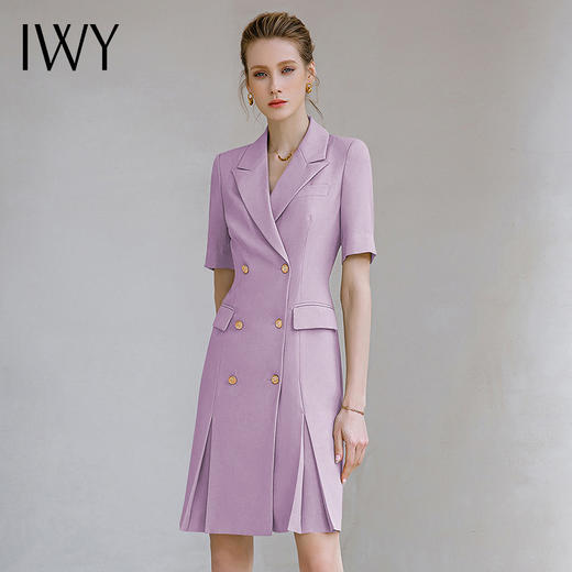 IWY/高端设计款紫色职业西装连衣裙女夏款修身显瘦商务经理通勤工作服232025Q1 商品图0