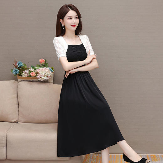 时尚气质，拼接长款连衣裙QYM-CSF2330-Y 商品图1