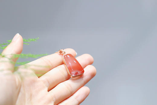 南红冰飘【曼兮】吊坠，925银镶  商品图2