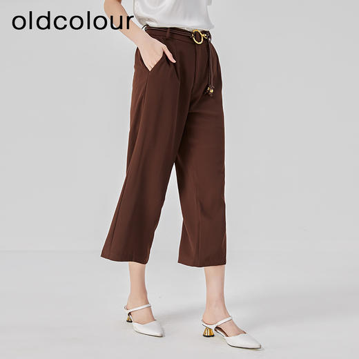 oldcolour2023夏新款高腰气质百搭阔腿显瘦七分休闲裤女O25073178 商品图3