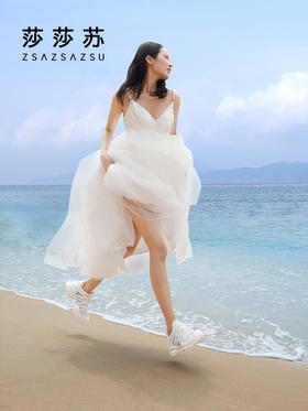 【2F】[纯白恋歌]莎莎苏2023夏新款网面透气厚底老爹鞋女休闲运动小白鞋