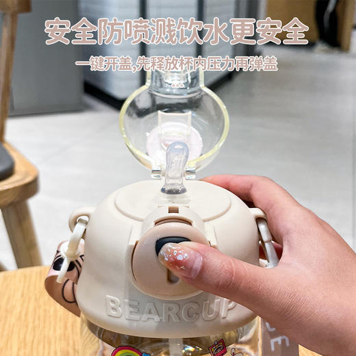 2023款网红爆款，高颜值可爱便捷！背带小萌熊弹跳，安全防摔！800ML塑料杯，夏季必备！学饮杯设计，带孩子进行健康饮水！六一儿童节，快乐出游必备神器！ 商品图4