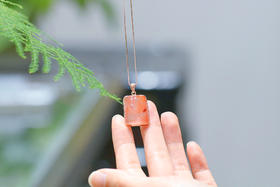 南红冰飘【韵嫣】吊坠，925银镶 