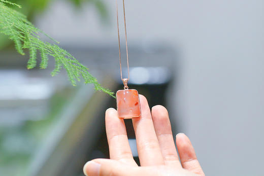 南红冰飘【韵嫣】吊坠，925银镶  商品图0