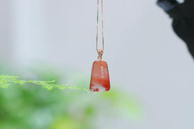 南红冰飘【曼兮】吊坠，925银镶 