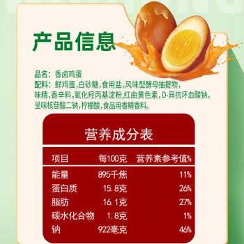 无穷泡面搭档即食卤蛋熟食小吃香卤鸡蛋300g共12独立小包（微辣） 商品图4