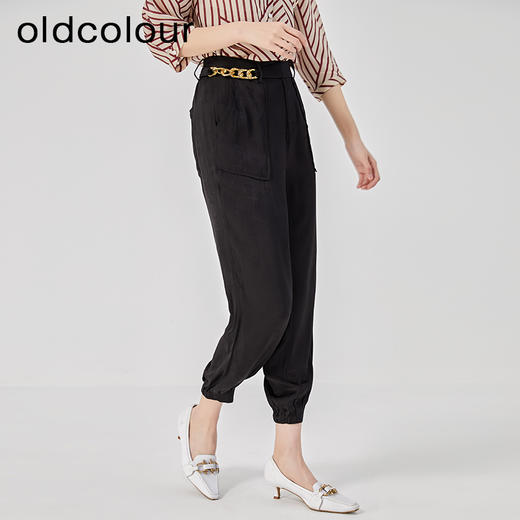 oldcolour2023夏新款设计感高腰休闲束脚直筒宽松长裤女O23073351 商品图2