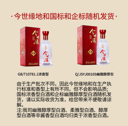【酒厂直营】今世缘浓香型白酒地和42度500ml*6瓶（整箱） 商品图2