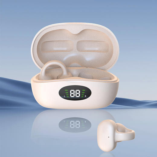 【耳夹式不入耳，电量数显不易漏音】sounder声德 i113旗舰新款显屏款空气传导耳夹式耳机 商品图0