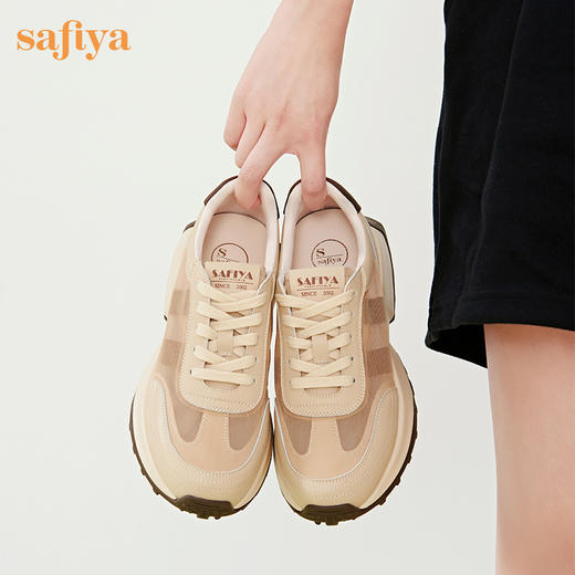 Safiya/索菲娅2023新品新潮厚底拼色网面透气阿甘运动休闲鞋 SF33112405 商品图1