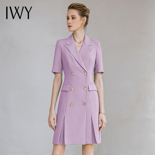 IWY/高端设计款紫色职业西装连衣裙女夏款修身显瘦商务经理通勤工作服232025Q1 商品图1