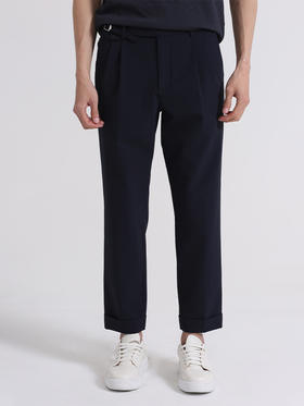 callisto藏青微弹泡泡肌理休闲裤 SSCPW036C