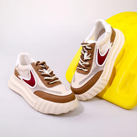 Safiya/索菲娅2023新品新潮撞色勾勾透气网面松糕厚底休闲鞋 SF33112402