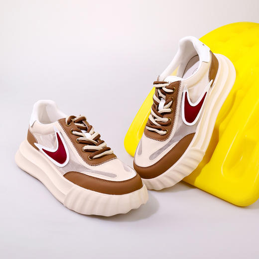 Safiya/索菲娅2023新品新潮撞色勾勾透气网面松糕厚底休闲鞋 SF33112402 商品图0