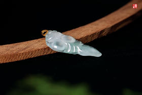 天然翡翠金镶玉鱼【知鱼之乐】吊坠