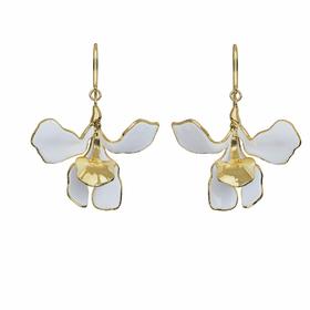 鸢尾珐琅耳钩mini 金银两色可选