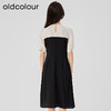oldcolour2023夏新款法式优雅收腰显瘦拼接连衣裙假两件O23101326 商品缩略图4