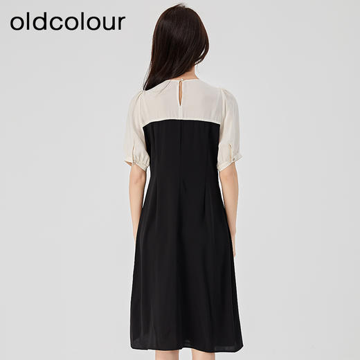 oldcolour2023夏新款法式优雅收腰显瘦拼接连衣裙假两件O23101326 商品图4