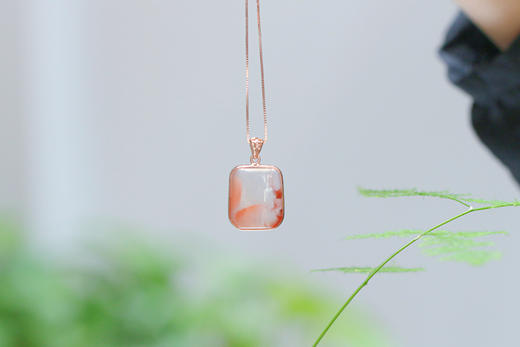 南红冰飘【沁雪】吊坠，925银镶  商品图2