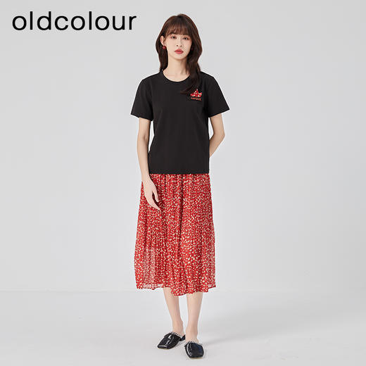 oldcolour2023夏季新款宽松高腰显瘦气质通勤碎花裙套装O23141306 商品图2