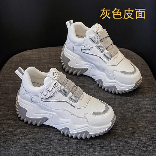 内增高8厘米透气厚底，松糕鞋魔术贴老爹鞋 LMS9A0061 商品图5