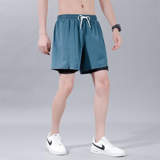 跃牌【跃LEAP-ACTIVE】系列速干侧口袋假两件美式篮球裤男 透气不过膝跑步训练三分运动短裤267（直播仓） 商品图1