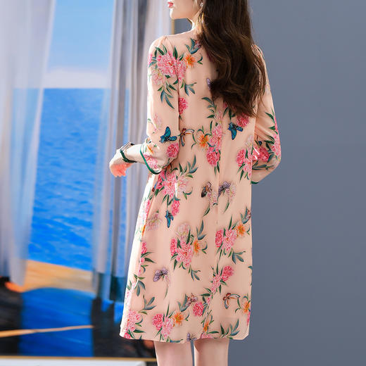新品女装立体印花复古中国风连衣裙七分袖   CS-90141 商品图3