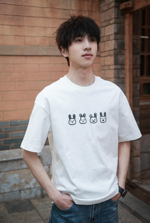 319312688兔子印花短袖T恤 商品图0