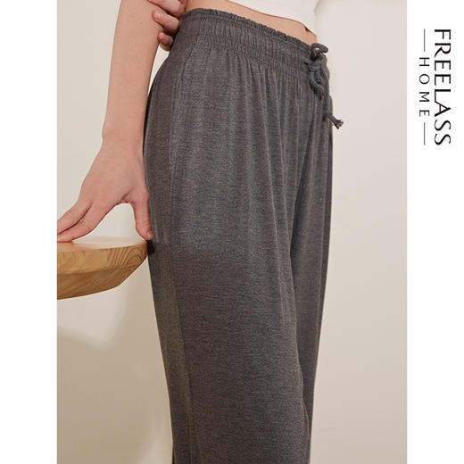 弗利少女屋阔腿裤女垂感宽松直筒长裤薄款莫代尔家居休闲运动睡裤 商品图1
