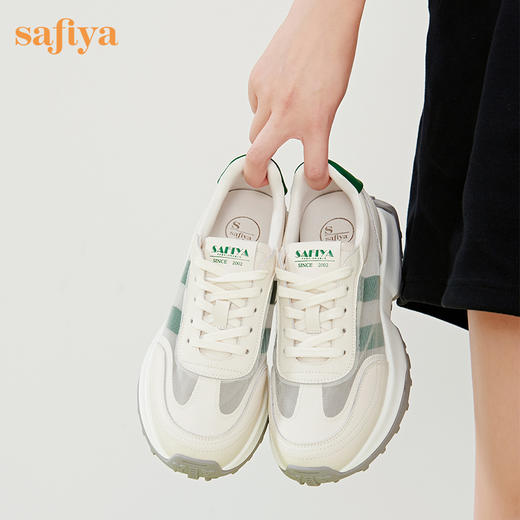 Safiya/索菲娅2023新品新潮厚底拼色网面透气阿甘运动休闲鞋 SF33112405 商品图7