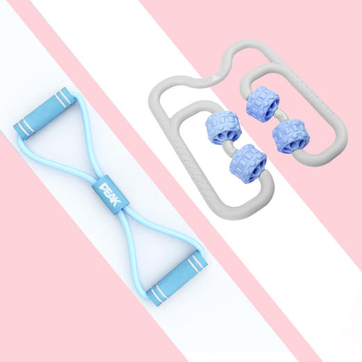 匹克（PEAK）按摩棒拉力带套装2件套  环形夹腿器（蓝色）+8字拉力器（蓝色） 商品图2