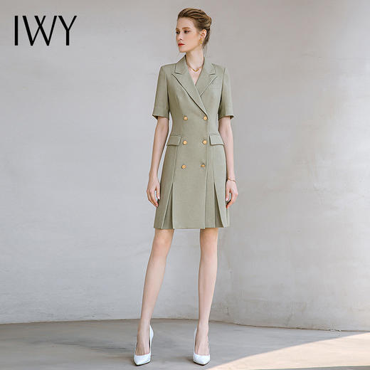 IWY/夏季高端设计款气质女神范职业西装裙面试正装正式场合短袖连衣裙232025Q1 商品图4