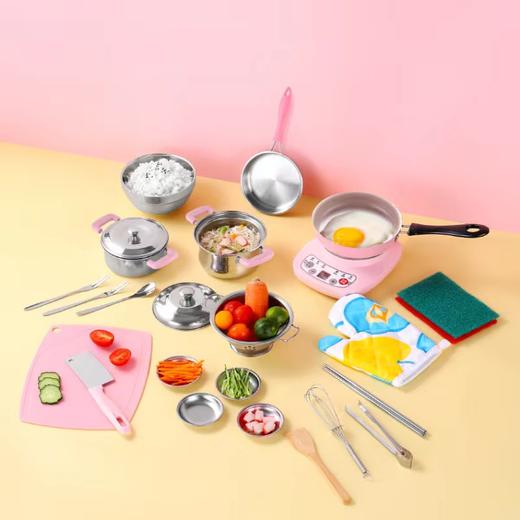 众嘉儿童真煮厨房32件套 欢乐过家家，小小厨神养成记，孩子模仿大人模样体验真实切食材，手感提升动手能力越玩越聪明。厨具齐全玩法多种多样，可真煮做饭开启小小大厨之旅。 商品图7
