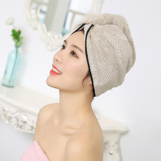 【日用百货】韩式干发巾珊瑚绒吸水干发帽女可爱纤维速干加厚包头帽 商品图3