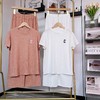 千叶套装女春夏字母刺绣薄款大码短袖短款休闲宽松弹力居家两件套 商品缩略图2