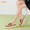 Safiya/索菲娅2023新品新潮撞色勾勾透气网面松糕厚底休闲鞋 SF33112402 商品缩略图3