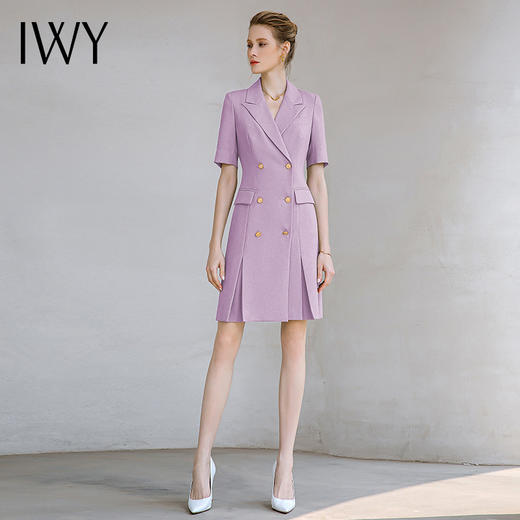IWY/高端设计款紫色职业西装连衣裙女夏款修身显瘦商务经理通勤工作服232025Q1 商品图4