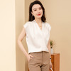 罗蒙夏季女装V领缎面衬衫无袖设计优雅时尚知性百搭衬衣女 商品缩略图5