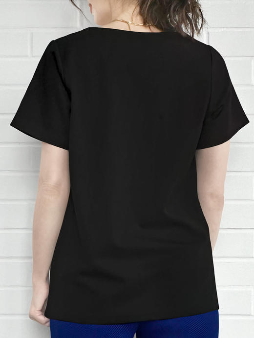 TYNVIE 不对称开口设计短袖T恤 - 黑色 商品图4