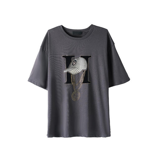 SMZ5532高端短袖T恤夏季2023新款大码胖mm中长款宽松遮肚藏肉显瘦上衣女 商品图4