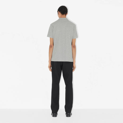 BURBERRY 巴宝莉 男士橡树叶徽章刺绣珠地网眼布棉质 Polo 衫 灰色 8068727 A2142 商品图3