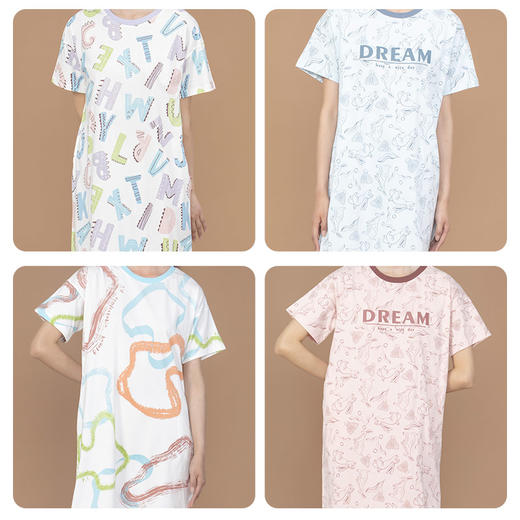 I‘d爱帝女士纯棉睡裙印花透气亲肤家居裙 商品图3