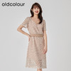 oldcolour2023夏季新款法式优雅气质镂空蕾丝收腰连衣裙O23101370 商品缩略图3