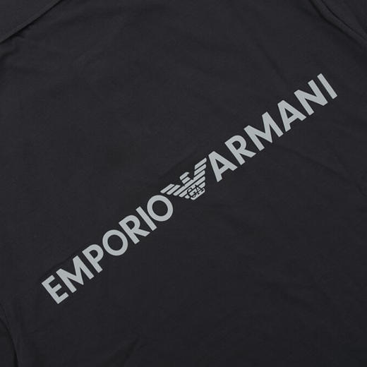 EMPORIO ARMANI 阿玛尼 男士棉质字母徽标印花短袖polo衫 深灰色 3R1F73 1JTKZ 0651 商品图3