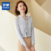 【气质系带领】罗蒙春夏女装长袖衬衫女士休闲百搭商务通勤套头气质飘带缎面衬衣 商品缩略图0