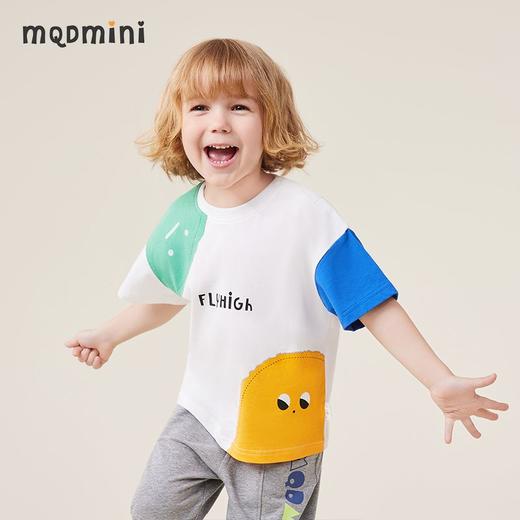 【80-140】男童夏款拼接落肩短袖T恤MQDmini 商品图1