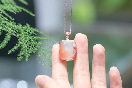 南红冰飘【沁雪】吊坠，925银镶  商品图8