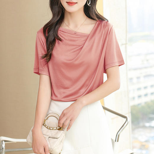 【盏那】150S醋酸荡领短袖 ，真丝般触感，透气舒适 商品图2