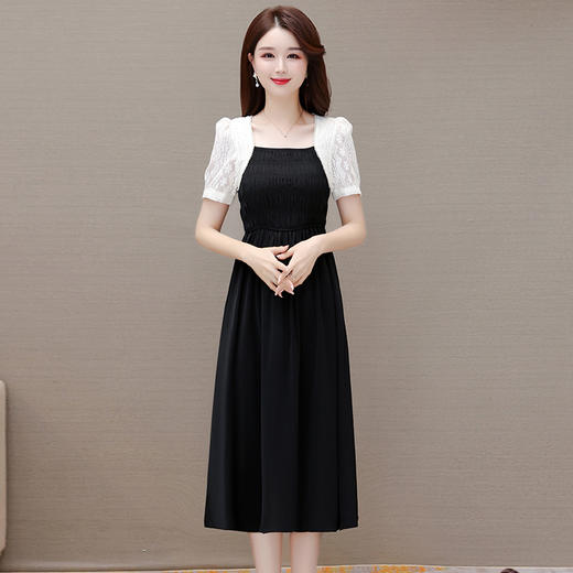 时尚气质，拼接长款连衣裙QYM-CSF2330-Y 商品图0